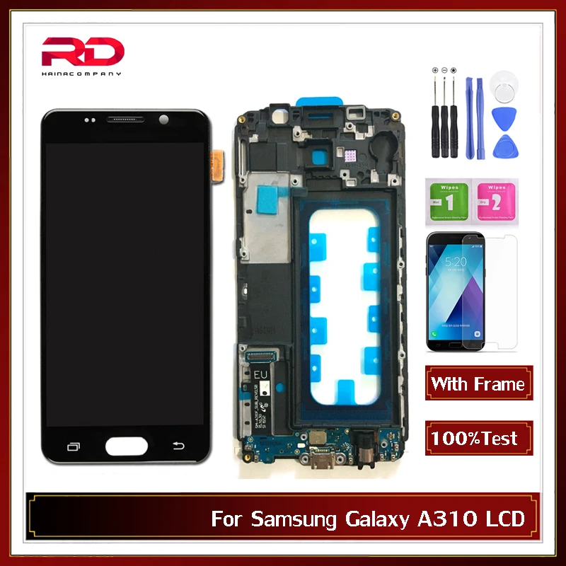 ЖК дисплей A310 для Samsung A3 2016 A310F сенсорный экран дигитайзер Датчик с рамкой SM