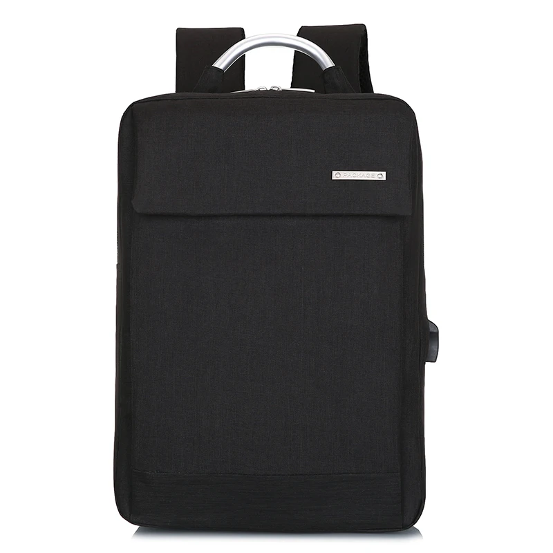 SHUJIN, Модный деловой рюкзак для мужчин, USB, рюкзаки для ноутбука, школьные сумки, Мужская школьная сумка, Студенческая школьная сумка - Цвет: Black