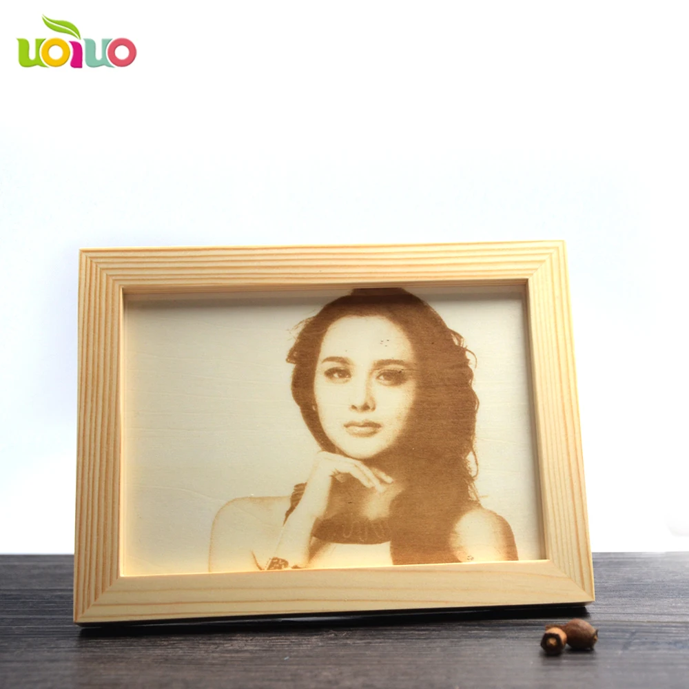 

New arrival wall hanging decoration laser engraving individual picture phrame for birthday gift or baby first year photo
