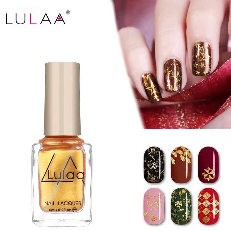 

LULAA 6ml Stamping Nail Polish 12 Colors Stamp Nail DIY Stamping Nail Lacquer for Christmas Nail Art Painting Printing Varnish