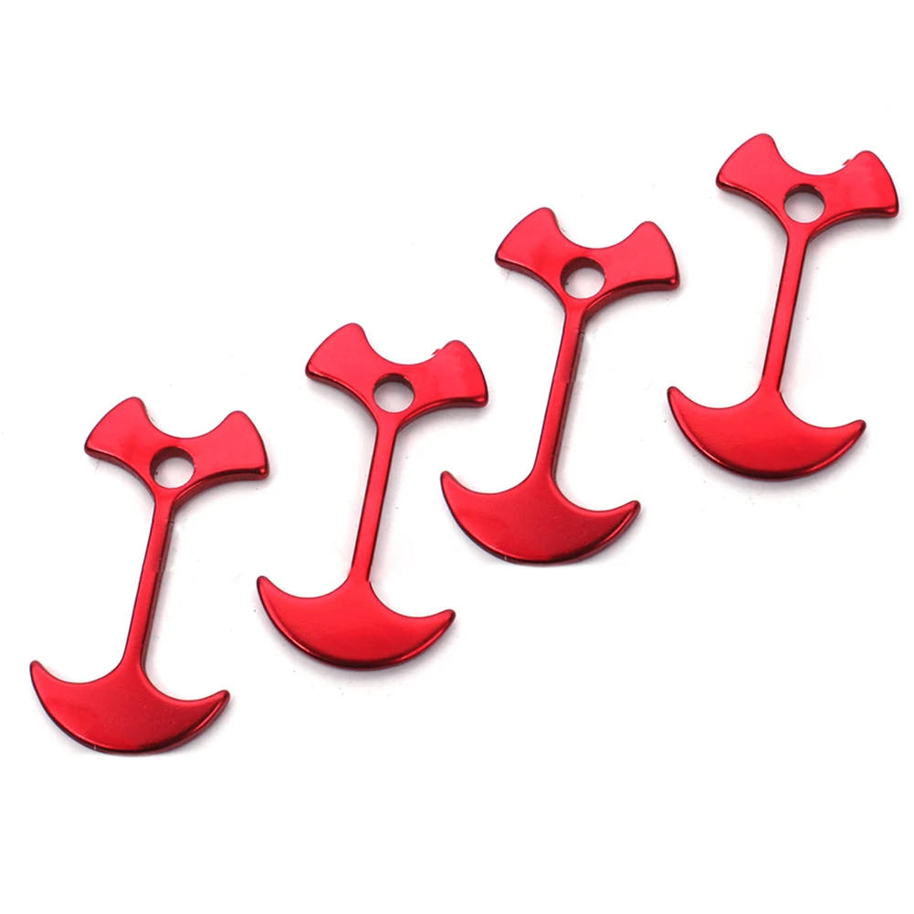

4pcs Aluminum Alloy Deck Camping Pegs Tent Wind Rope Fixation Fishbone Nails Camping