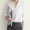 Женская Тонкая Блузка shintimes, белая блузка с длинными рукавами, женская одежда, лето 2022 ► Фото 3/6