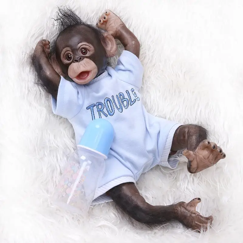 

NPK Doll 40CM handmade detailed paint reborn baby Monkey newborn doll Apes collectible art high quality