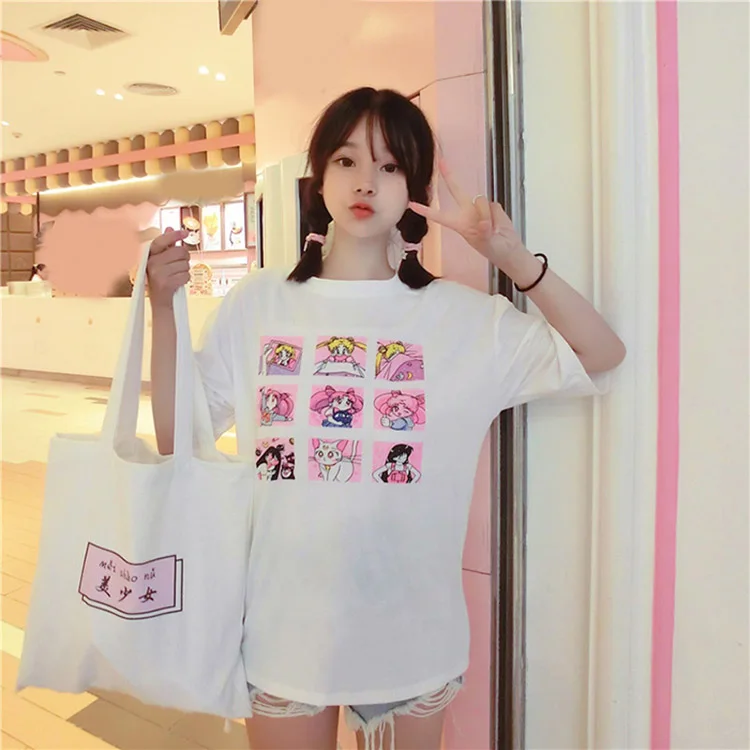 NiceMix Милая футболка на лето женская верхняя одежда 2020 Harajuku футболки с рисунком