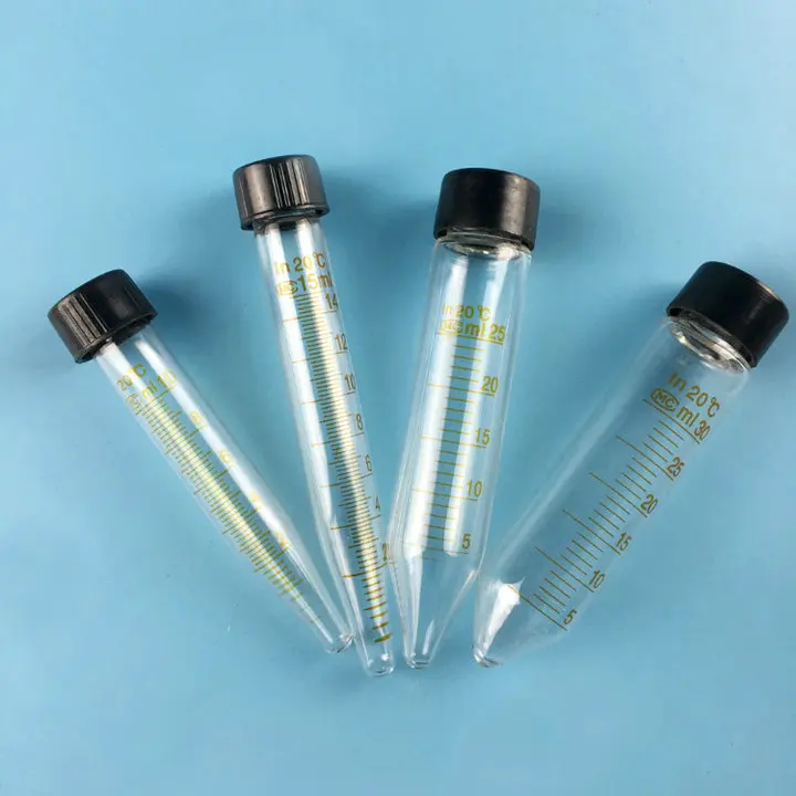 10Pcs/lot 30ml Centrifugal Tube with Graduation Conical Bottom, Glass