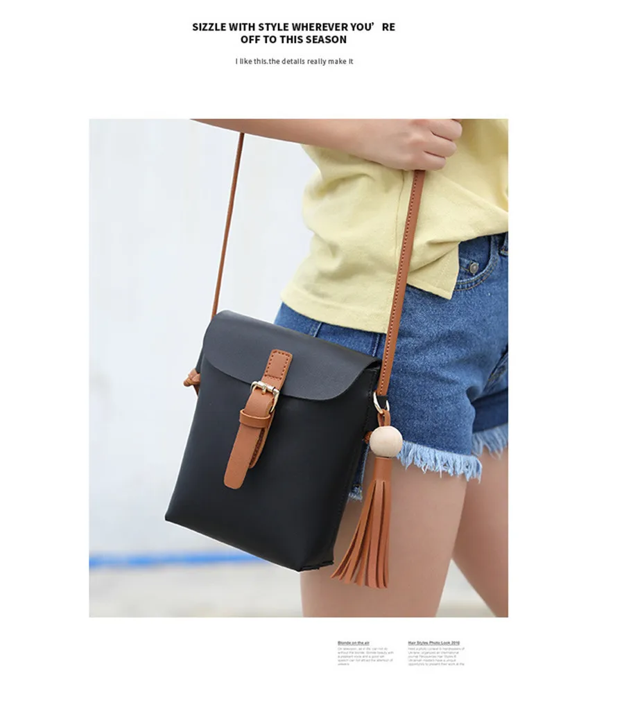 JKBW New Vintage Shoulder Bags PU Leather Tassel Women Messenger Bags Casual Lady Crossbody Bag Small Flap Shopping Handbag (8)
