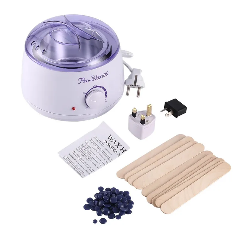 

Electric Hot Wax Heater with 400g Hard Wax Beans & 10pcs Wax Applicator Sticks Beauty Hands Hair Removal