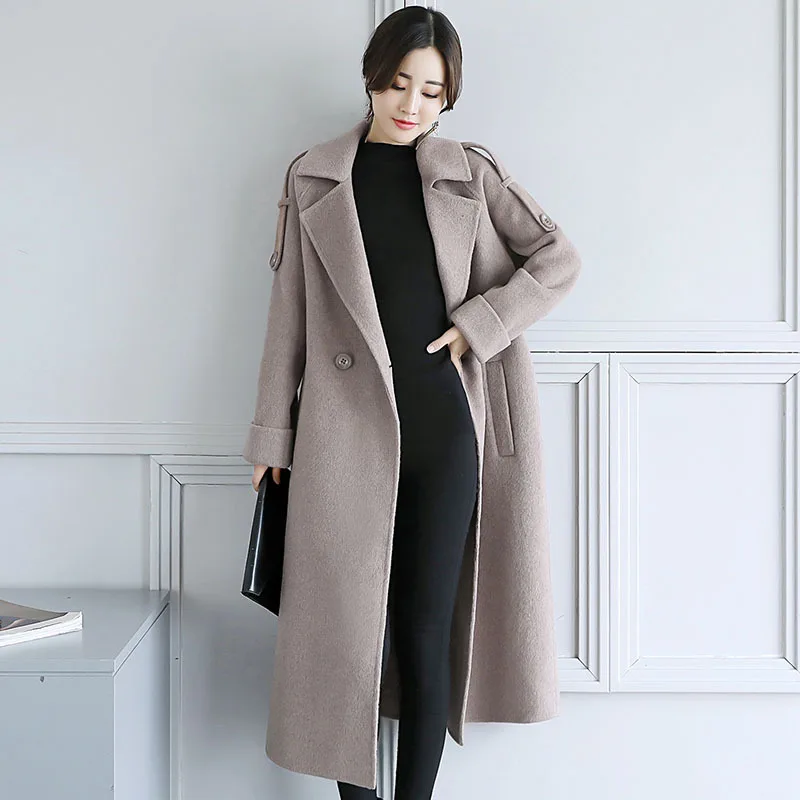 Pure Wool Coat Woman 2017 Winter And Autumn New Style Sleeve Type Cocoon Double Sided Cashmere Female Fur Pure Wool Coat Woman 2017 Winter And Autumn New Style Sleeve Type Cocoon Double Sided Cashmere Female Fur