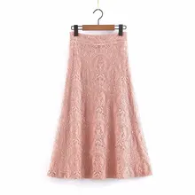 Модные женские юбки женские s Xl55-2089 с полой талией средней длины юбка с европейскими и американскими ветровыми бутонами