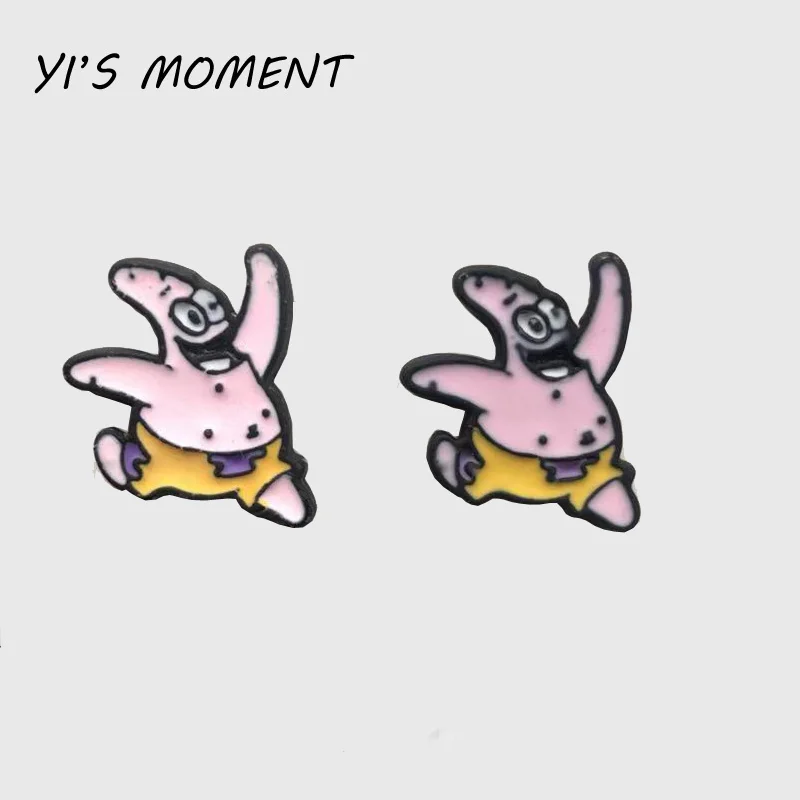 

2019 new model birthday Gift Enamel Animal Jewelry Lovely SpongeBob SquarePants Patrick Star Earrings Women Earing for kids