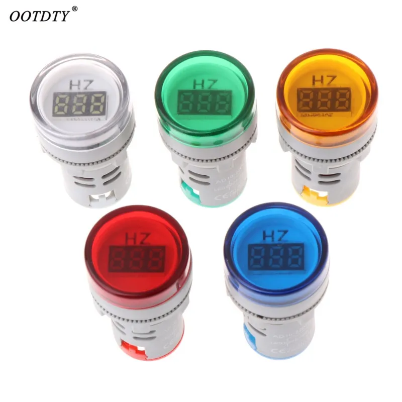 

OOTDTY AC 0-100Hz Hz 22MM LED frequency meter indicator pilot light Red Yellow Green white Blue Signal Lamp Lights Tester Comb