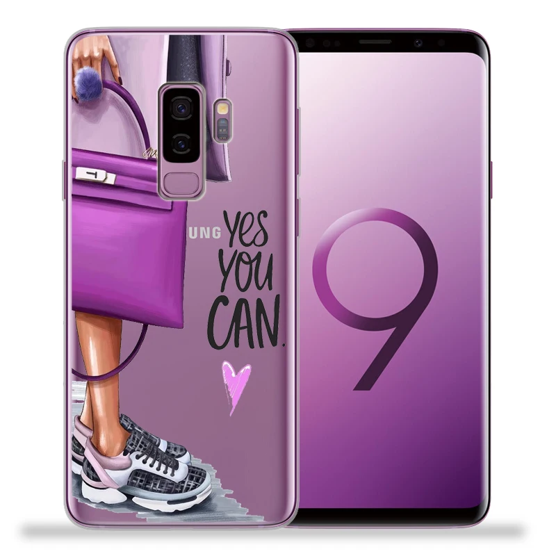 Модные женские туфли на высоком каблуке с цветами для samsung Galaxy S9 S8 S10 Plus S7 S6 Edge S10 Lite Note 8 9 Мягкий ТПУ чехол Etui