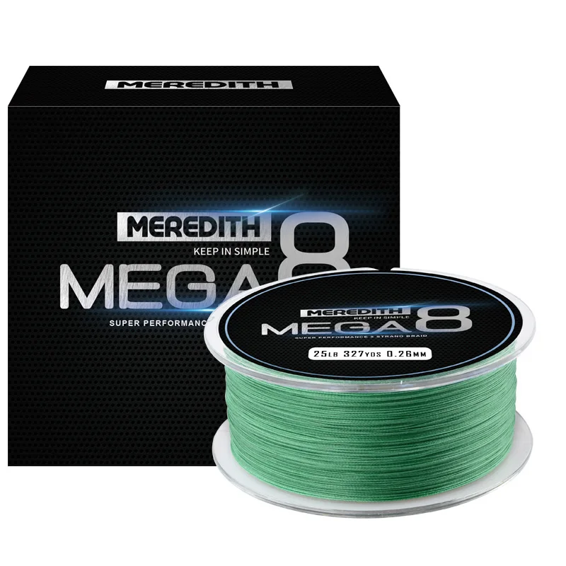 Рыболовная леска Meredith Mega8, 300 м, 8 нитей, плетеная полиэтиленовая леска, многофиламентная, 10 фунтов, 15 фунтов, 20 фунтов, 25 фунтов, 30 фунтов, 40 фунтов, 50 фунтов - Цвет: Green