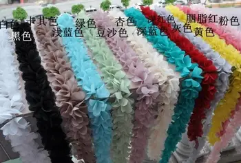 

Free Shipping 2.1" Chiffon Fabric Flower Trim,shabby Chiffon Flowers,Hair Accessories Fabric Flower Chiffon Trim 10yards/lot