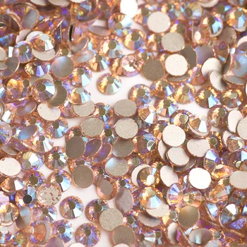 

1440pcs Light peach AB Nails Rhinestones FlatBack Non Hotfix Glitter DIY Nail Phones Decoration 3D Dance Clothing Dress