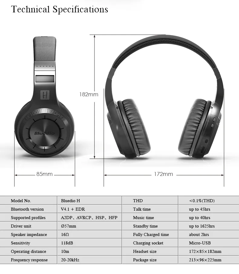 Bluedio HT Bluetooth наушники Версия 5 0 беспроводная гарнитура с микрофоном для