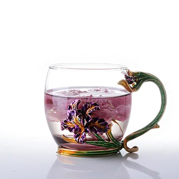 

Coffee Mug Tea Cup High-grade Heat-resistant Glass Mark Creative Flower Drinkware Friend Gift