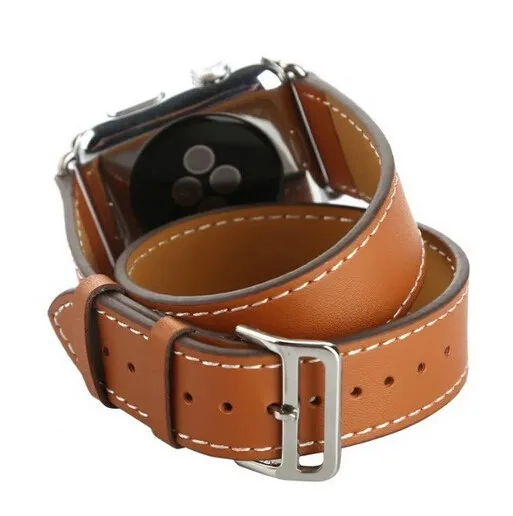 Серия 5/4/3/2/1 Double Tour удлиненные кожаный ремешок для наручных часов Apple Watch браслет для наручных часов iWatch 38 мм 42 мм 40 мм 44