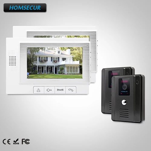 

HOMSECUR 7" Video Door Entry Security Intercom+IR Night Vision for Home Security TC011-B + TM702-W
