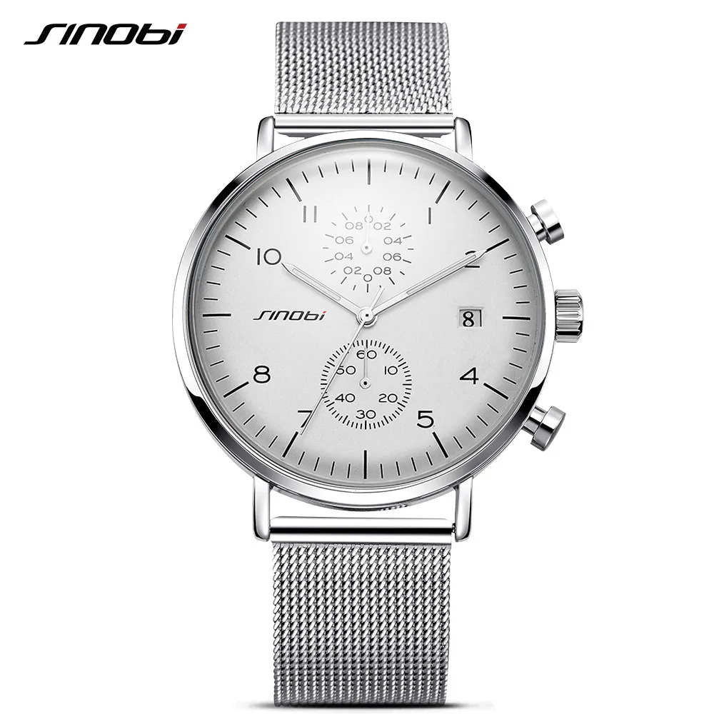 SINOBI New Men Watch Brand Business Watches For Men Ultra font b Slim b font Style