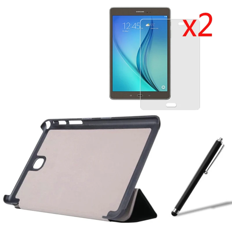 Ультра тонкий магнитный Folio Stand кожаный чехол Smart Cover + 2x плёнки 1x стилусы для Samsung Galaxy Tab A 8,0 t350 t351 T355