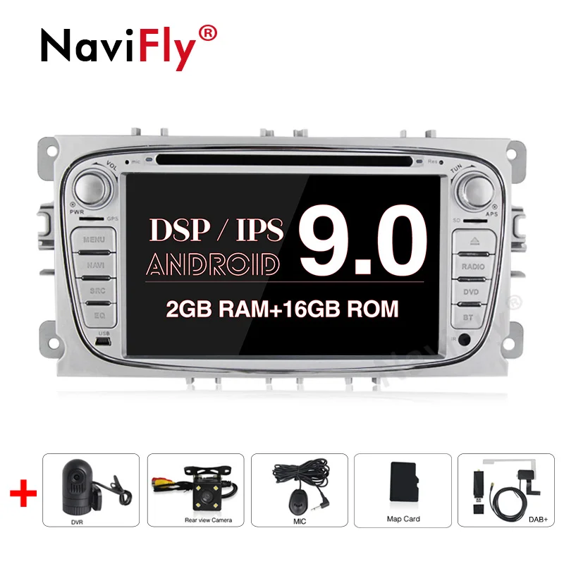 

NaviFly 2Din Android9.0 IPS Screen+DSP Car Multimedia player GPS Navigator For Ford Focus Galaxy Audio Radio with DAB+ DVR TPMS