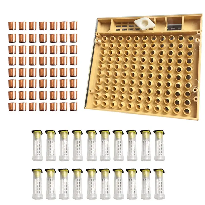 Fashion-Beekeeping Tools Equipment Set Queen Rearing System Cultivating Box 110pcs Plastic Bee Cell Cups Cup kit Queen Cage