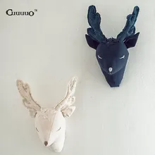 New Plush Deer Head Trophy Wall Mount For Nursery Guest Cottage Stuffed Animal Baby Child Bedroom Decoration Wall Art Home Decor guest cottage the