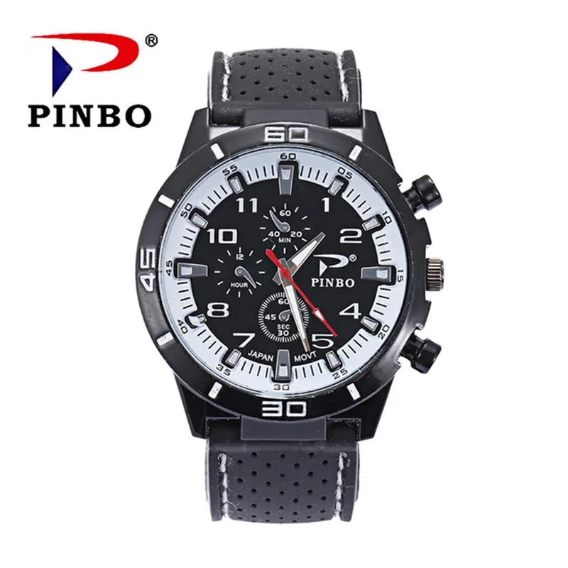 

Zegarki Meskie 2018 New Luxury PINBO Brand Fashion Watch Men Casual Outdoor Sports Watches Silicone Quartz WristWatch Hot Gift