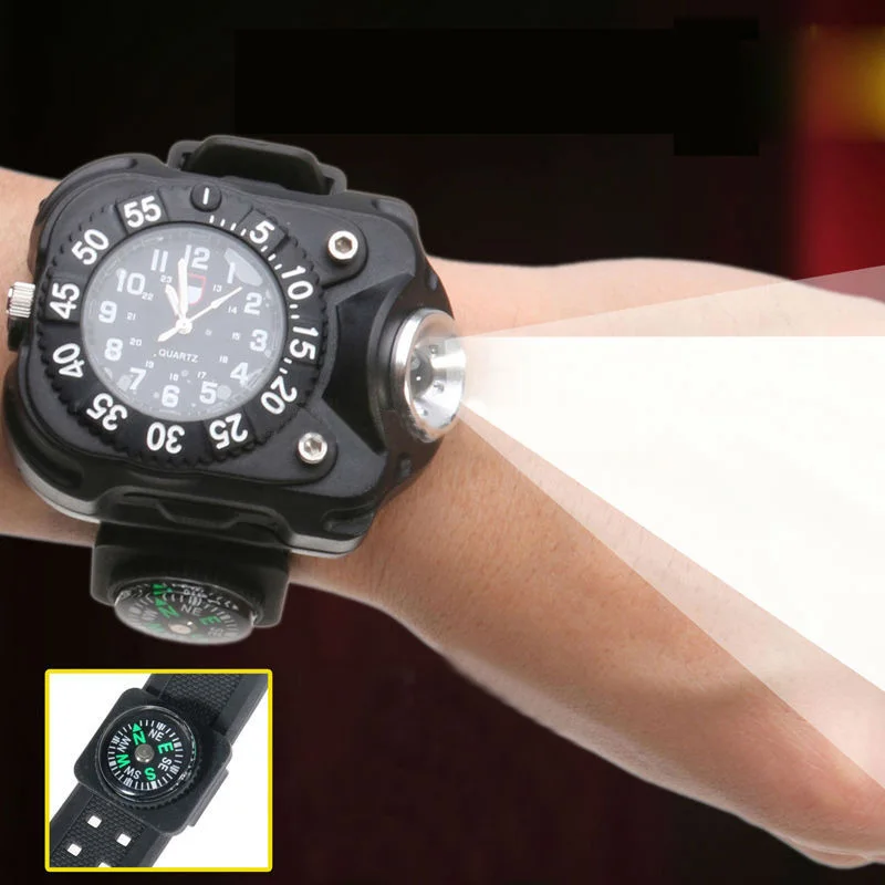 bilder für Im freien Wasserdichte Kompass LED Uhr lampe Nacht Laufen Wandern Camping Eingebaute Batterie Wiederaufladbare Armbanduhr Taschenlampe bilder für Im freien Wasserdichte Kompass LED Uhr lampe Nacht Laufen Wandern Camping Eingebaute Batterie Wiederaufladbare Armbanduhr Taschenlampe