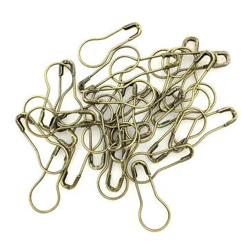 

500Pcs Bronze Tone Flask Gourd Bulb Shape Alloy Safety Pins Brooches Crafts Making Findings 22x10mm