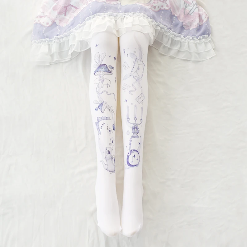 Женские лолитские колготки Alice's Dream бархатные для косплея милые летние белые