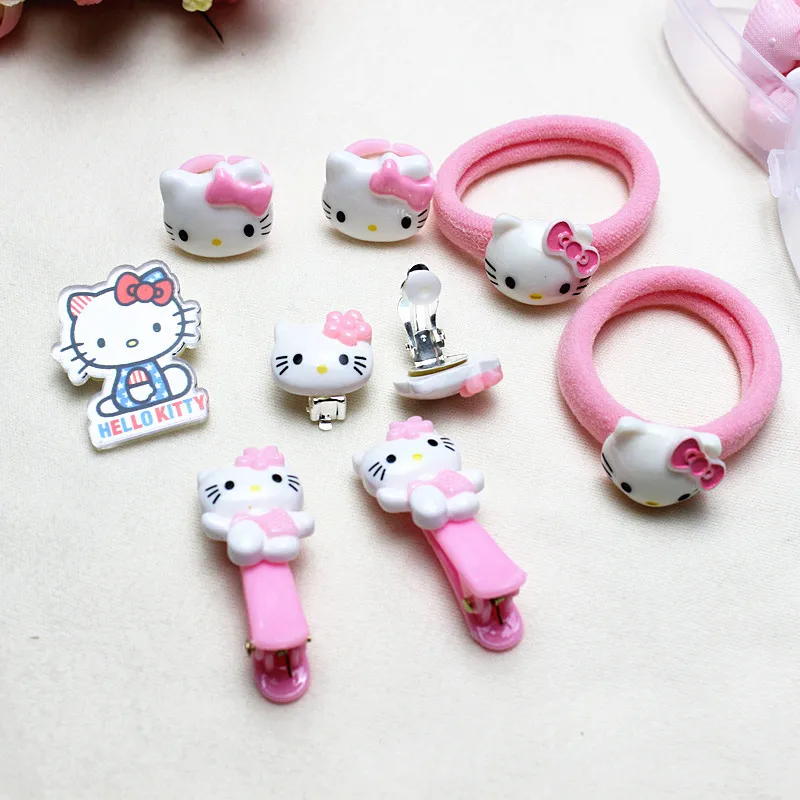 FANRAR новые модные ювелирные наборы милые девушки розовый животное кошка набор ожерелье браслет кольца серьги волосы ребенок день рождения подарок