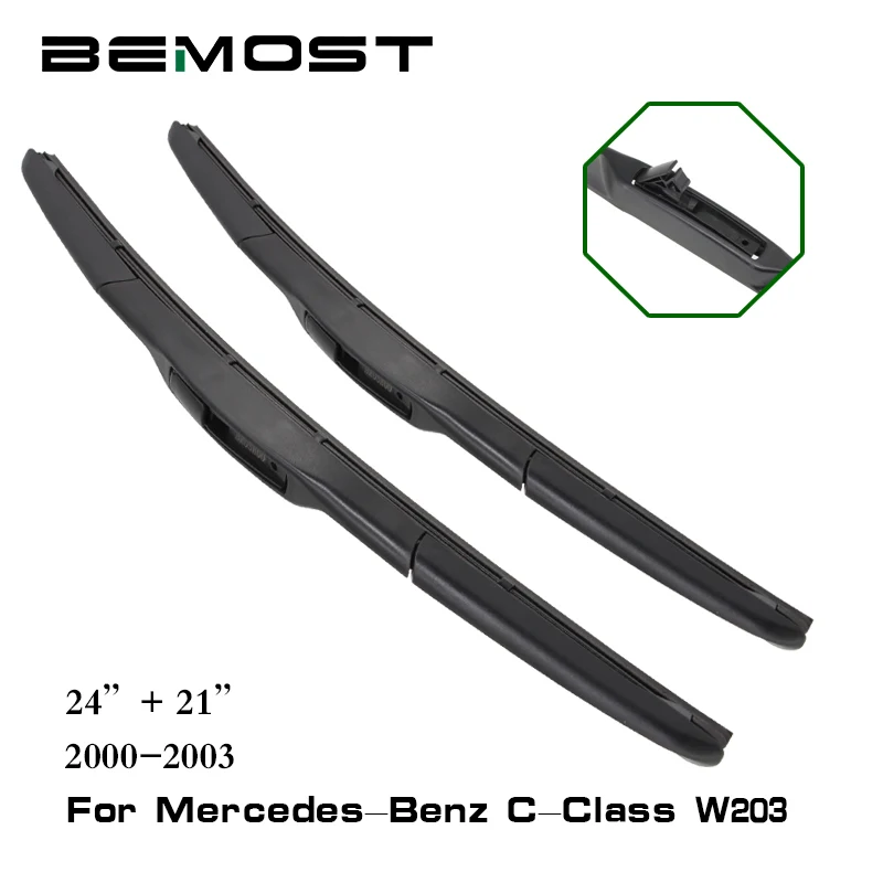Автомобильные щетки стеклоочистителя BEMOST для Benz C-Class W203/W204/W205 от 2000 до подходят для крючков/слайдеров/боковых штифтов/кнопочных/зажимных ручек - Цвет: C-Class W203 2421