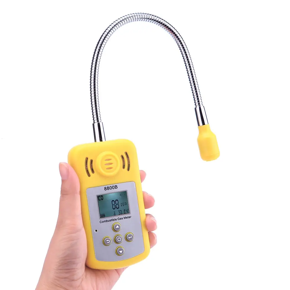 

Portable Gas Analyzer Professional Combustible Gas Detector Gas Leak Location Determine Tester with LCD Screen Sound-light Alarm