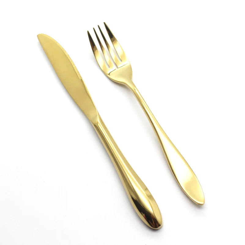 2pcs/set Golden Cutlery Set Knife and Fork Kit For Kids ...