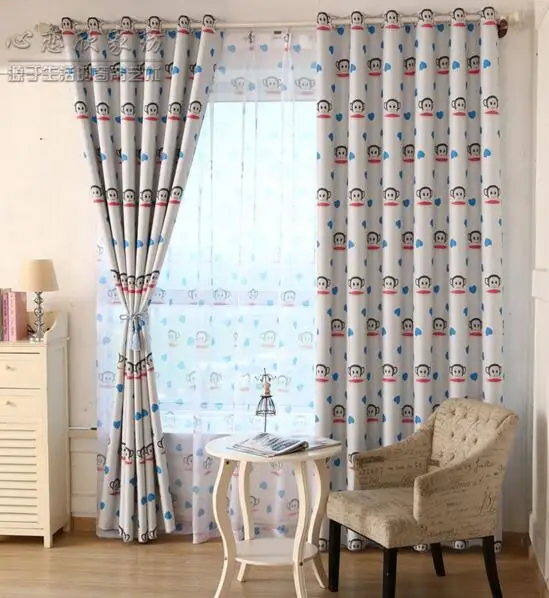 curtain rings Высокое качество готовой продукции с изображением милой обезьянки украшение дома, занавески для детей, затемненные, Спальня. Мы предлагаем бесплатную доставку - Цвет: curtain rings
