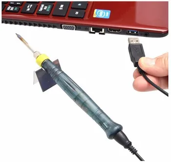 

Hot Sale Portable USB Powered Soldering Iron Pen 5V 8W Long Life Tip + Touch Switch Protective Cap Auto Shut Off 25 second