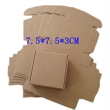 7.5*7.5*3 см коричневый 100 шт. розничная подарок Вышивка Крестом Пакет Коробки ремесло подарочной коробке ручной работы Мыло упаковка крафт бумага Коробки