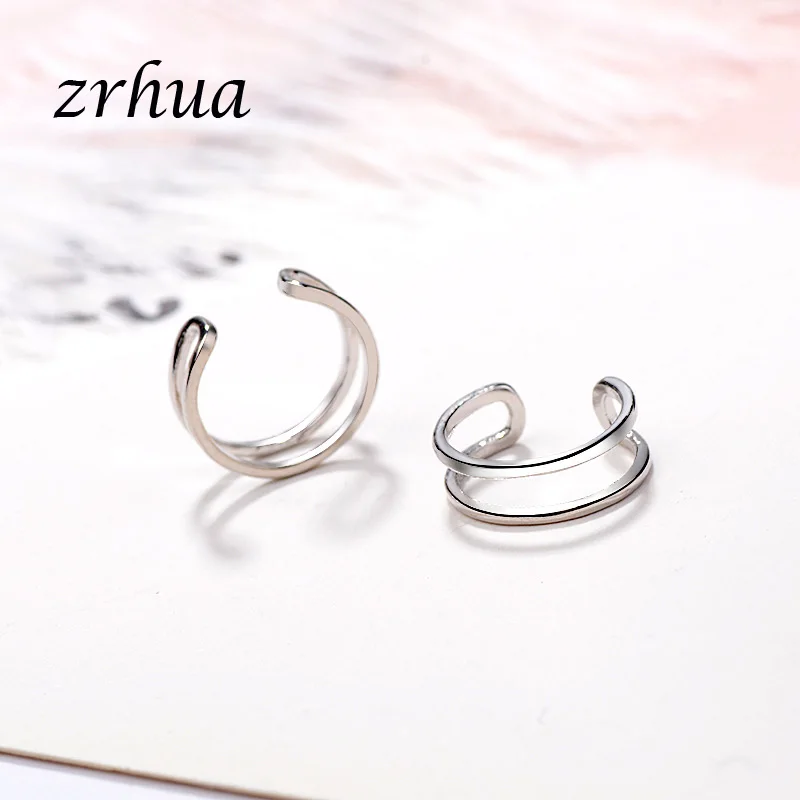 ZRHUA простой серебристый цвет серьги клипсы для женщин классические