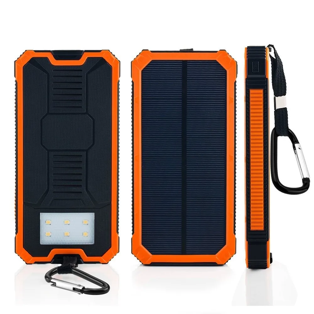 bilder für 20000 mAh Dual USB Tragbare Solar-ladegerät Bewegliche Energienbank Externe Batterie für Smartphone mit LED-Licht bilder für 20000 mAh Dual USB Tragbare Solar-ladegerät Bewegliche Energienbank Externe Batterie für Smartphone mit LED-Licht