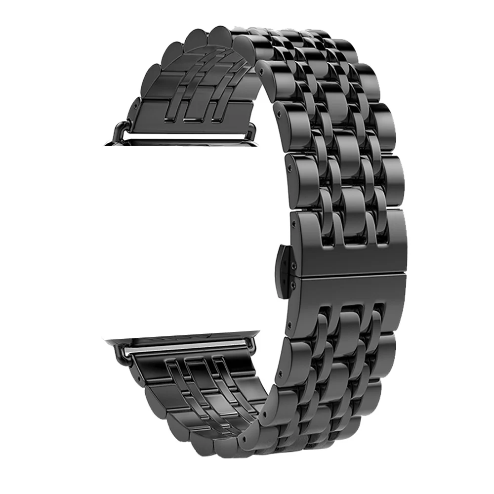 Black Avitalk ремешок из нержавеющей стали для Apple Watch Band 38 мм 42 мм iwatch 3 2 1 Черный Серебристый Браслет ремешок - Цвет ремешка: Black