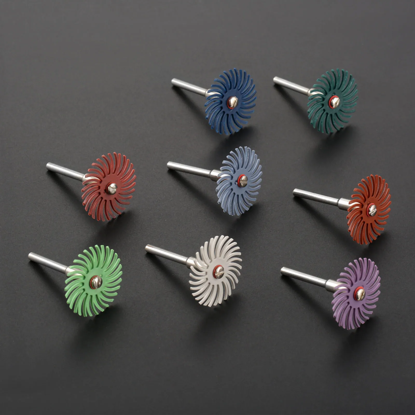 DRELD 10Pcs Dremel Accessories Abrasive Brush Radial Bristle Polishing Buffing Wheel Mixed Grit +2pcs Mandrel for Rotary Tools