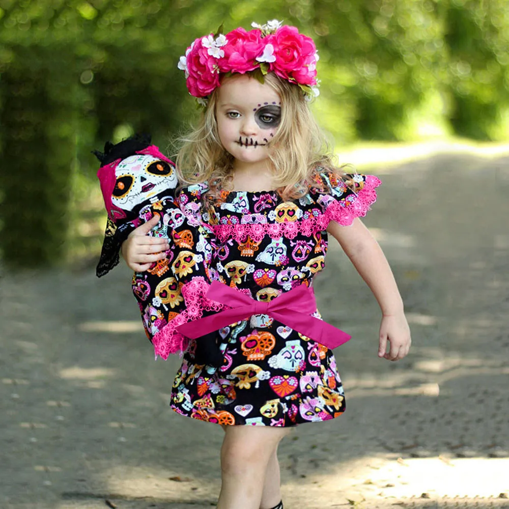 baby girls Halloween dress children girl pumpkin dress long sleeve