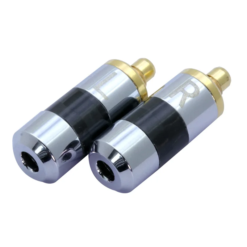 2 шт./1 пара энтузиастов Jack L/R MMCX черный/Серебристые наушники контактный разъем для Shure ED5 SE535 Позолоченный разъем с 2 мм отверстие для кабеля - Цвет: Silver pair