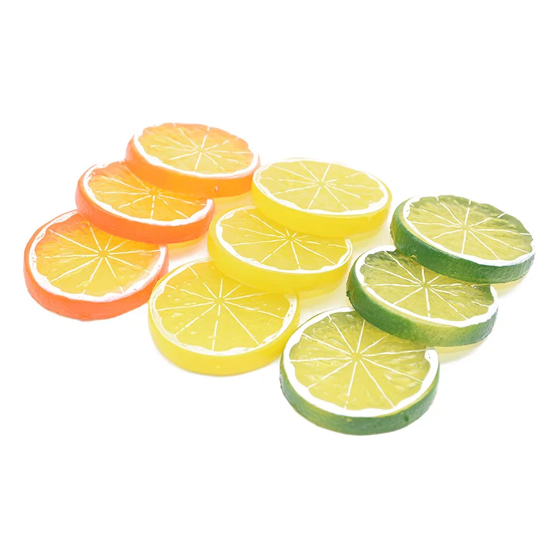 5pcs Lifelike Artificial Fruits Polyfoam Lemon Slices Fake Fruit Party Photo Props for Model Party Kitchen Simulate Fruits