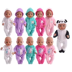 Игрушка в подарок аксессуары для кукол милые Пижама с кроликами панда костюм Fit 18 дюймов Американская кукла и см 43 см кукла рождественский