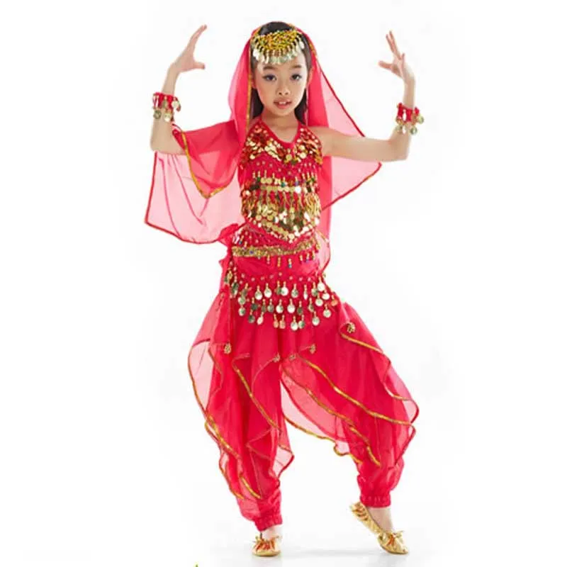 

Children: Chiffon belly dance belt 3 rows of light chain piece children belly dance India Yaolian Yaolian