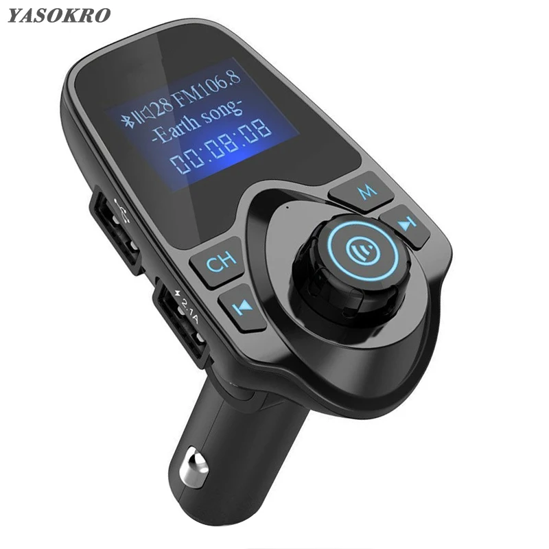 

Bluetooth Wireless Car Mp3 Player Handsfree Car Kit FM Transmitter 5V 2.1A Dual USB Car Charger LCD Display Car FM Modulator