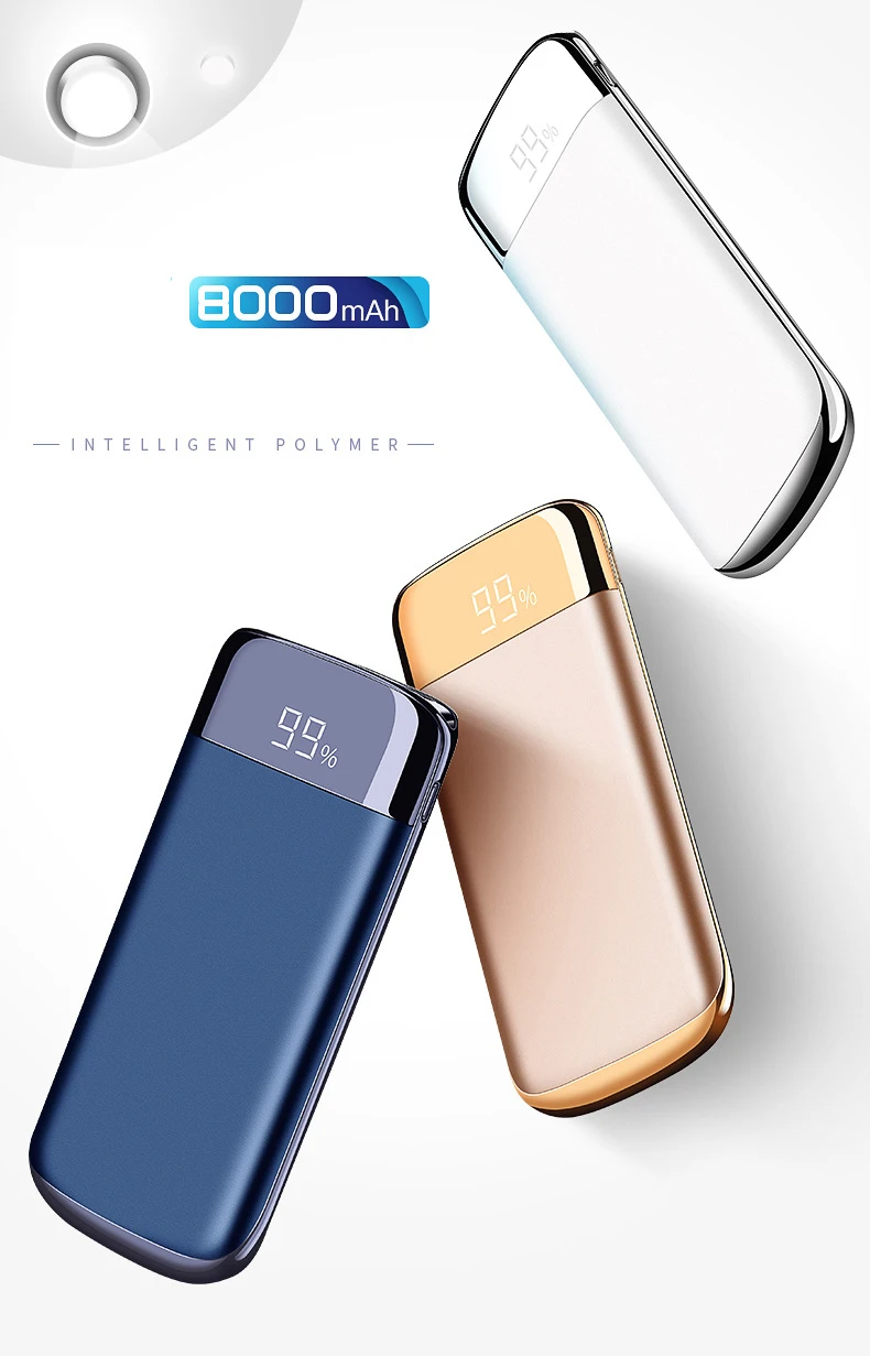 

18650 10000mah Power Bank External Battery PoverBank 2 USB LCD Powerbank Portable Mobile phone Charger for Xiaomi MI iphone8 X